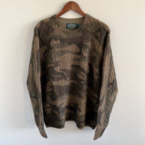 Polo Ralph Lauren Other - Polo Country Ralph Lauren Camo Crewneck Sweater L 100% Wool